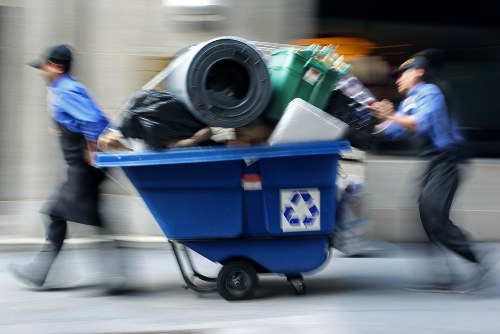 Recycling bins in a North London neighborhood