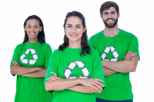 Waste collection trucks operating in North London